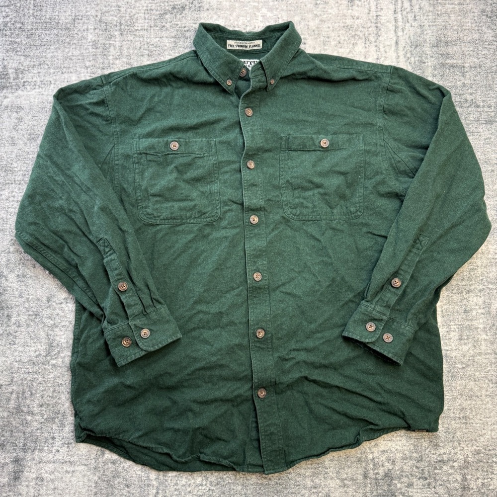 Duluth Shirt Mens Large Forest‎ Green Free Swinging Flannel Relaxed Chore Work